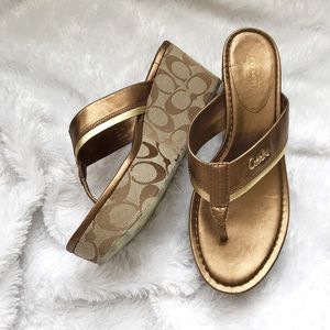 Coach strapless wedge sandals